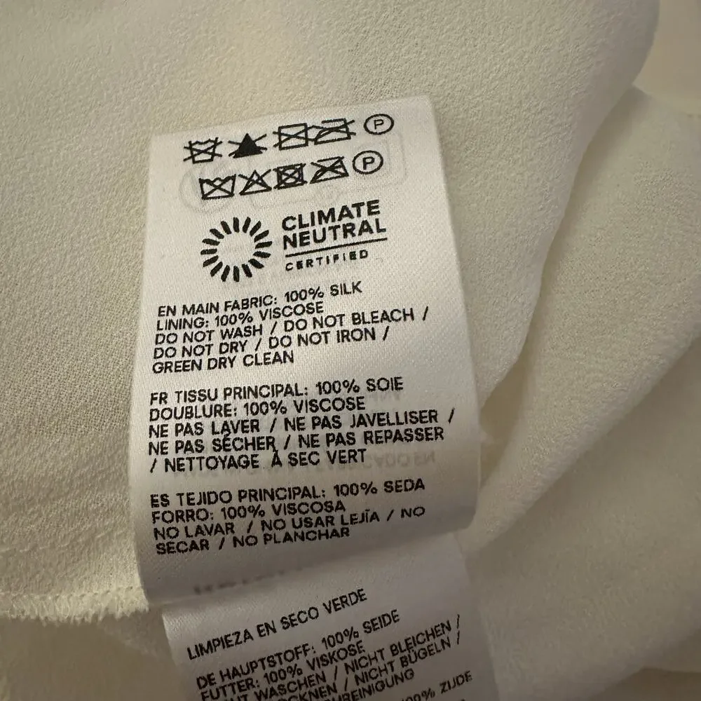 Reformation Ronda Silk Dress Ivory - Picture 11 of 13